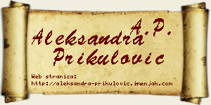 Aleksandra Prikulović vizit kartica
